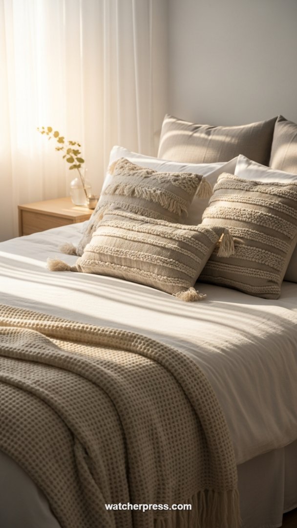 Artisanal Woven Bohemian Floor Cushions with Tassel Accents