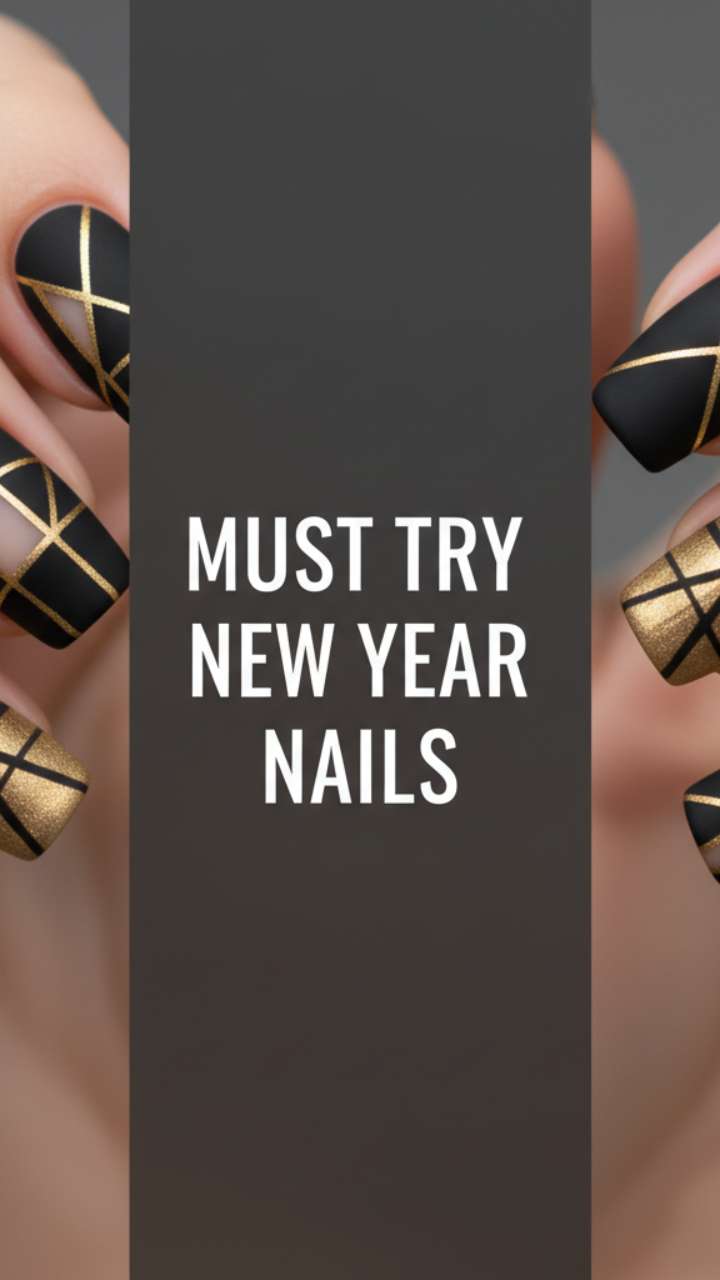 Black Tie Glamour: The Ultimate Matte-Gold Statement Nail