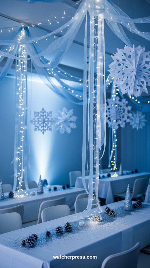 Celestial Canopy: Elevating Event Decor with Affordable Tulle Draping and LED Strings