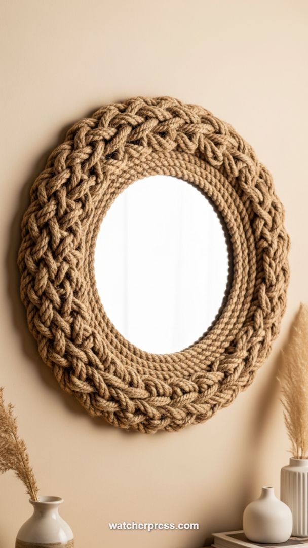 Coastal Chic: The Braided Jute Rope Mirror for Elevated Texture