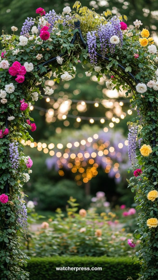 Creating Romance: The Luxurious, Light-Draped Floral Garden Arbor