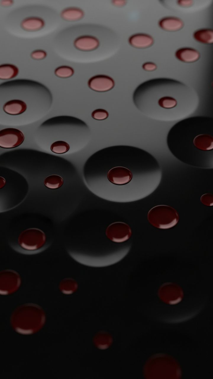 Crimson Depth: Abstract 3D Bubble Drop
