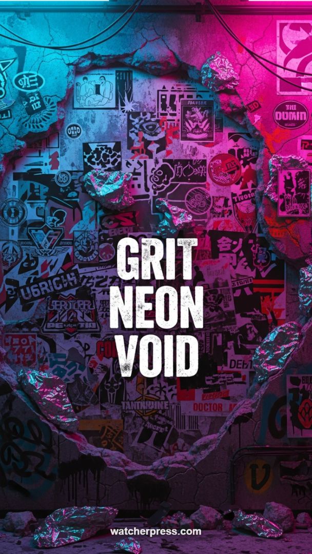 Cyberpunk Grit: High-Contrast Neon Void Motivation Wallpaper