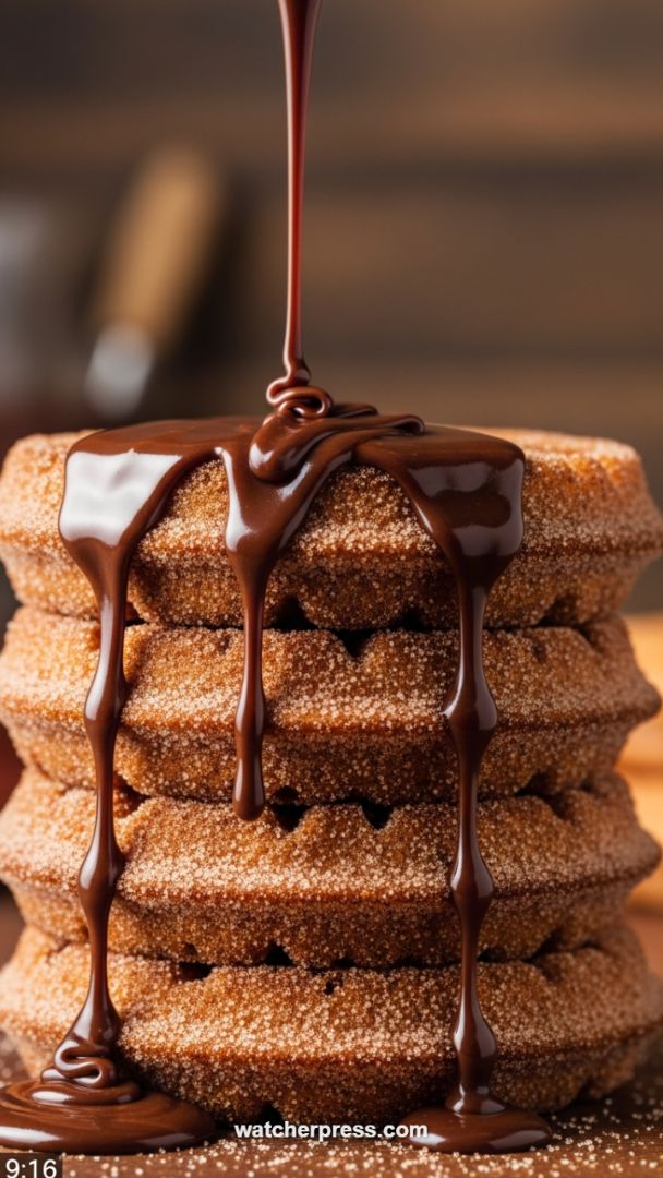 Decadent 15-Minute Churro Waffles with Molten Chocolate Syrup