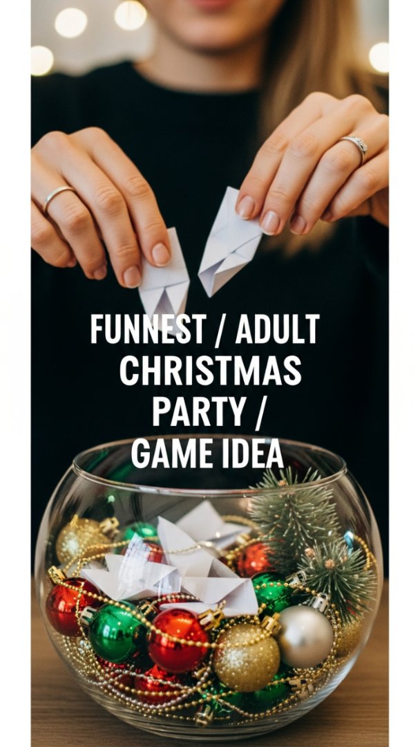 Decorative Holiday Game Draw Bowl and Prompt Organizer