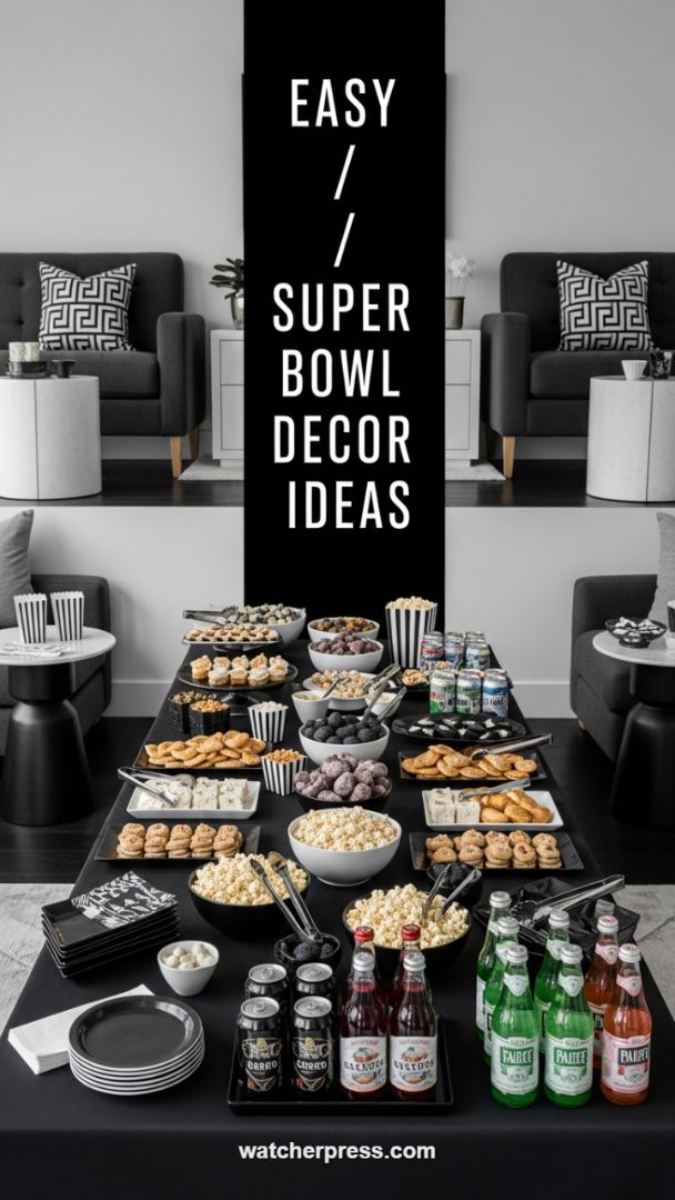 Dramatic Monochromatic Grazing Table: A High-Impact Centerpiece for Modern Game Day Hosting