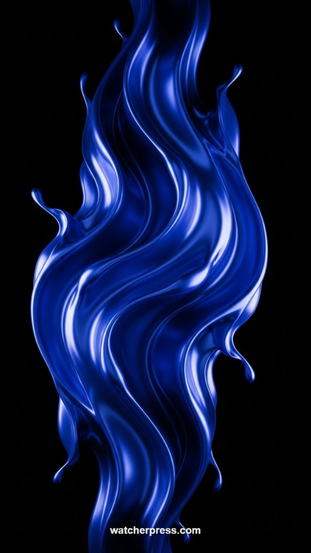 Dynamic Sapphire Chrome Splash Abstract Wallpaper