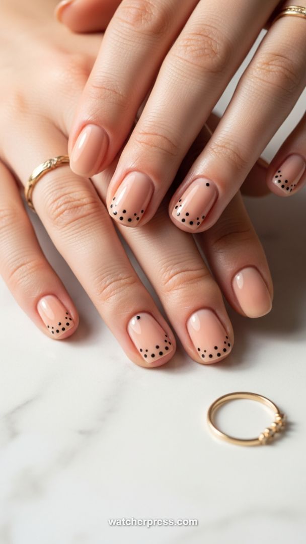 Elevated Neutrals: The Dotted Edge Micro French Manicure