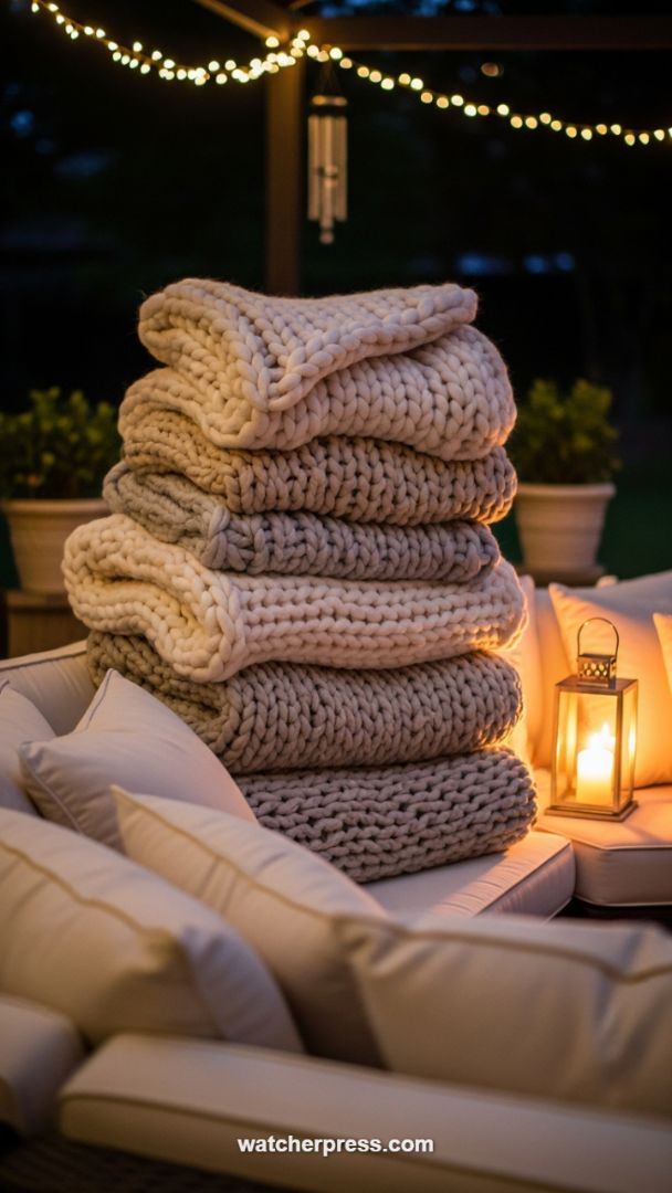 Elevated Post-Dinner Comfort: Chunky Knit Throws for Seamless Outdoor Lounging