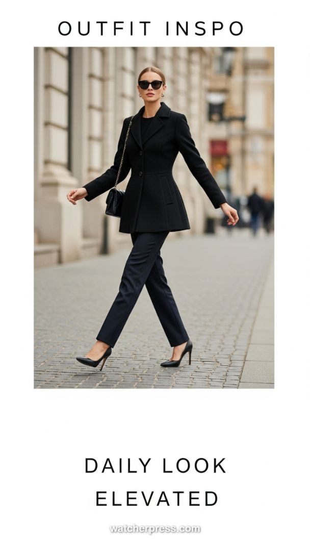 Elevated Urban Professionalism: The Power of a Monochromatic Black Tailored Ensemble