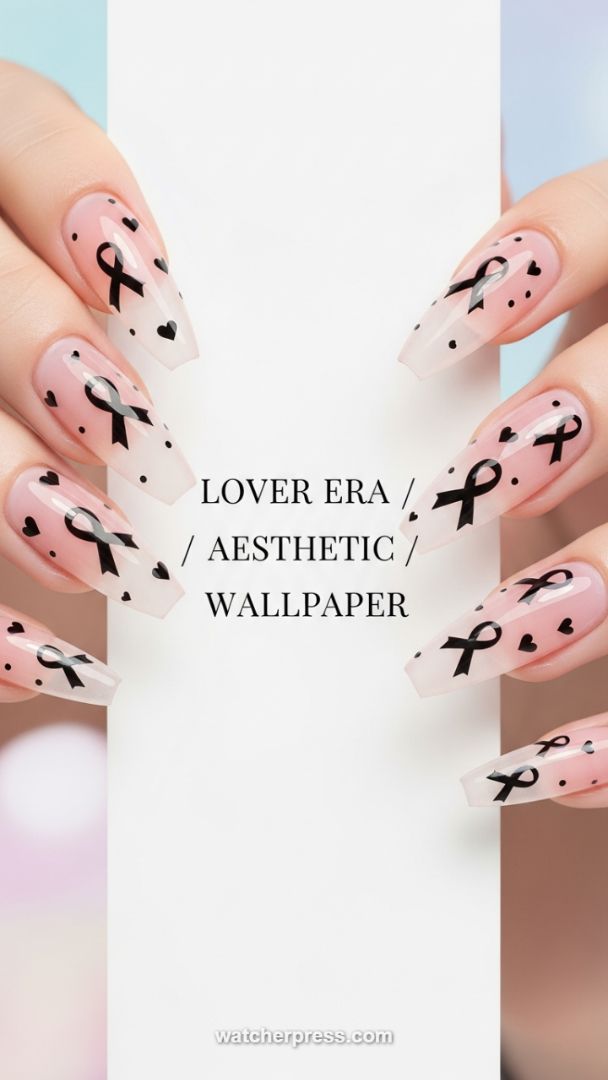 Elongation Secrets: Perfecting the Tapered Coffin Shape with Delicate Black Bow Accents