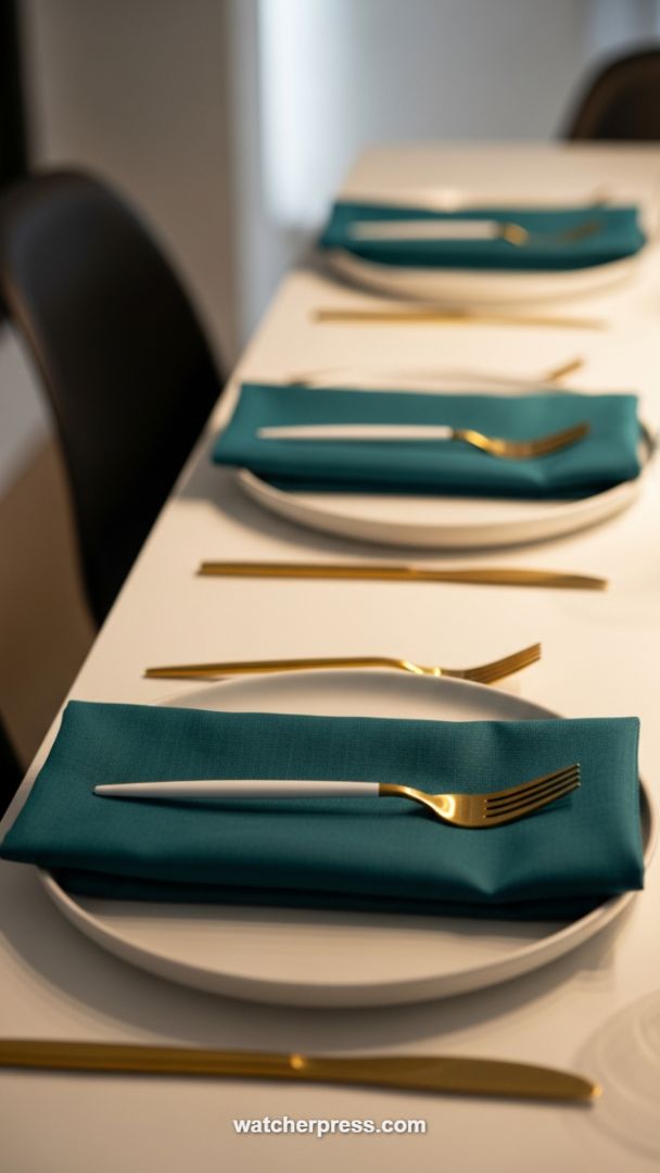 Expert Tip 4: Utilizing High-Contrast Cutlery and Linens for Dining Impact