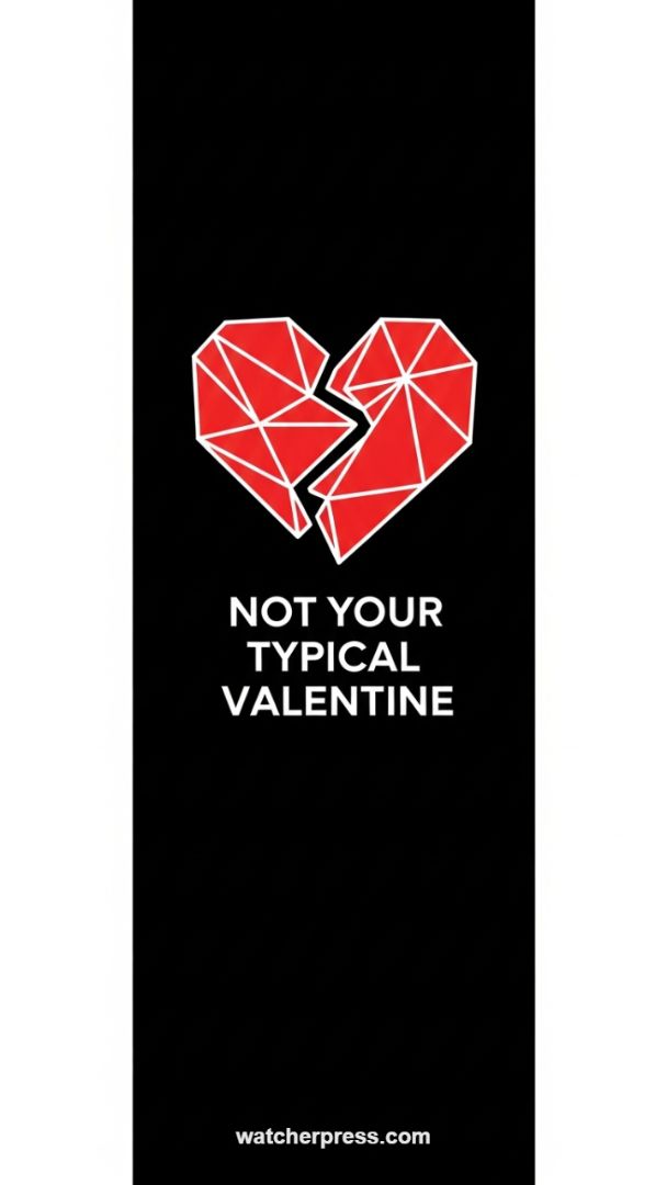 Geometric Broken Heart: The Anti-Valentine Minimalist Wallpaper for Dark Mode Performance