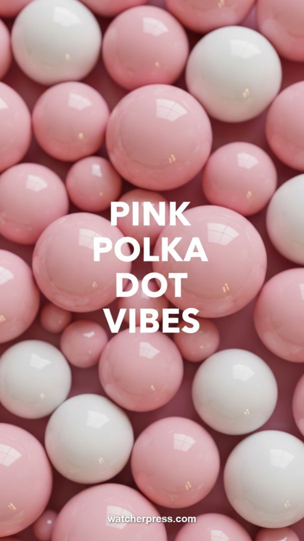 Glossy Pastel Spheres: The Pink Polka Dot Vibe Wallpaper