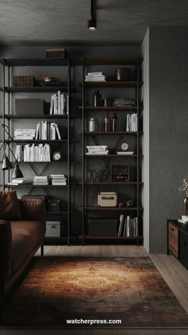 Grounding the Loft: Utilizing Distressed Natural Fibers to Soften Industrial Shelving