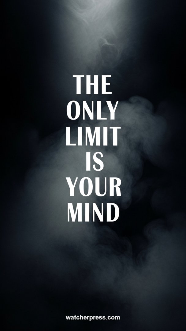 High-Contrast Cinematic Motivation Wallpaper: "The Only Limit Is Your Mind"