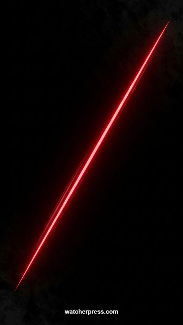 High-Contrast Cybernetic Blade: Red Neon Aesthetic