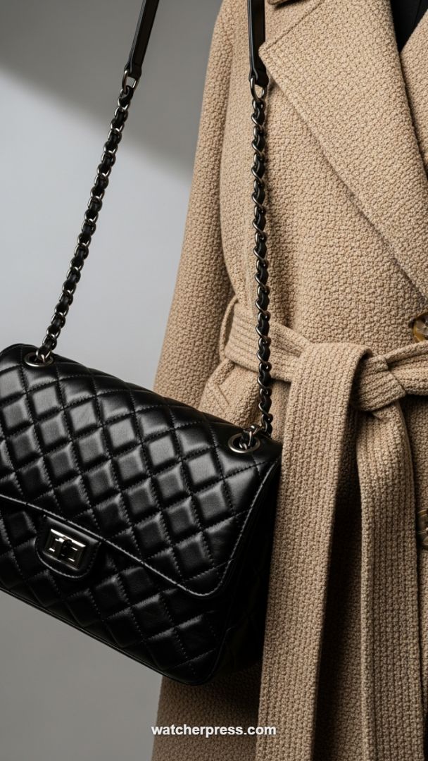 High-Contrast Elegance: Pairing a Classic Quilted Bag with Textured Camel Outerwear