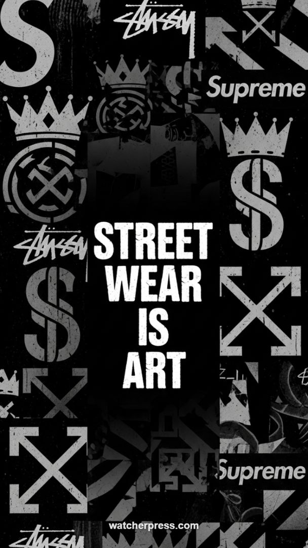 High-Contrast Streetwear Monogram Collage Wallpaper