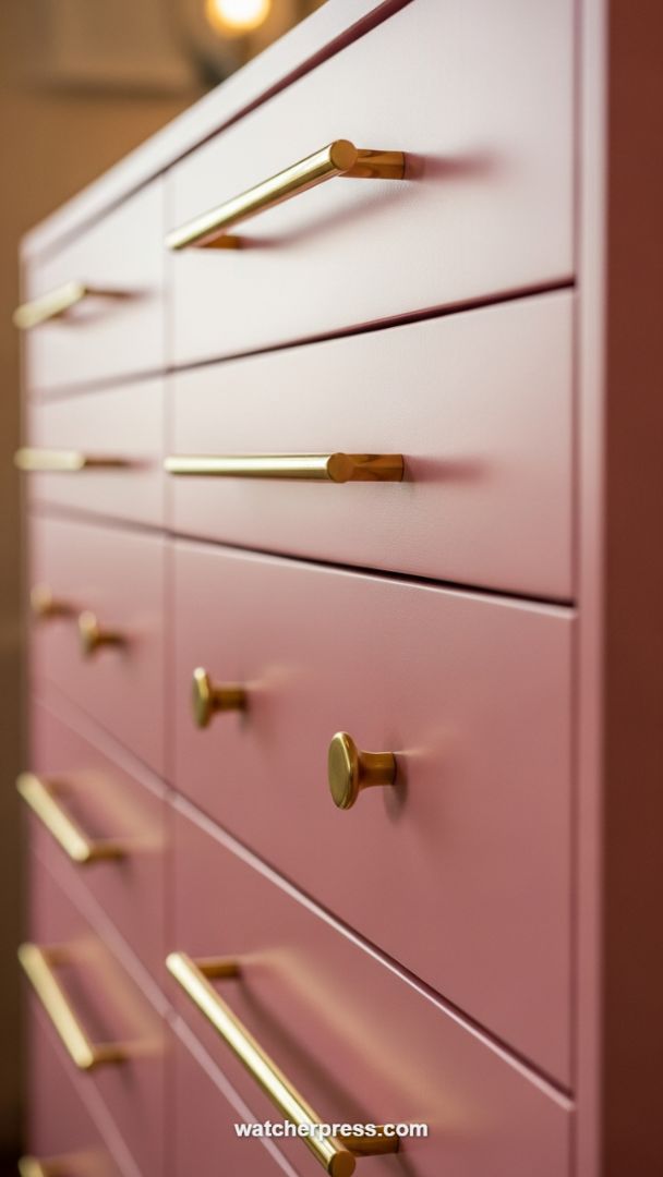 High-Impact Hardware Swap: Transforming Basic Furniture with Matte Rose and Polished Brass