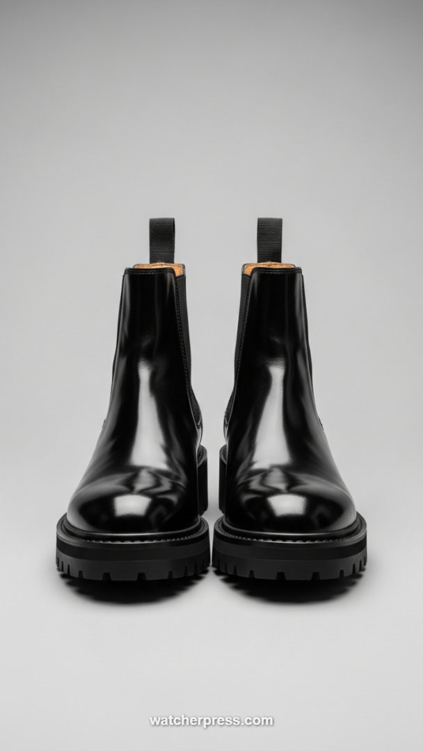 High-Shine Lug Sole Chelsea Boot