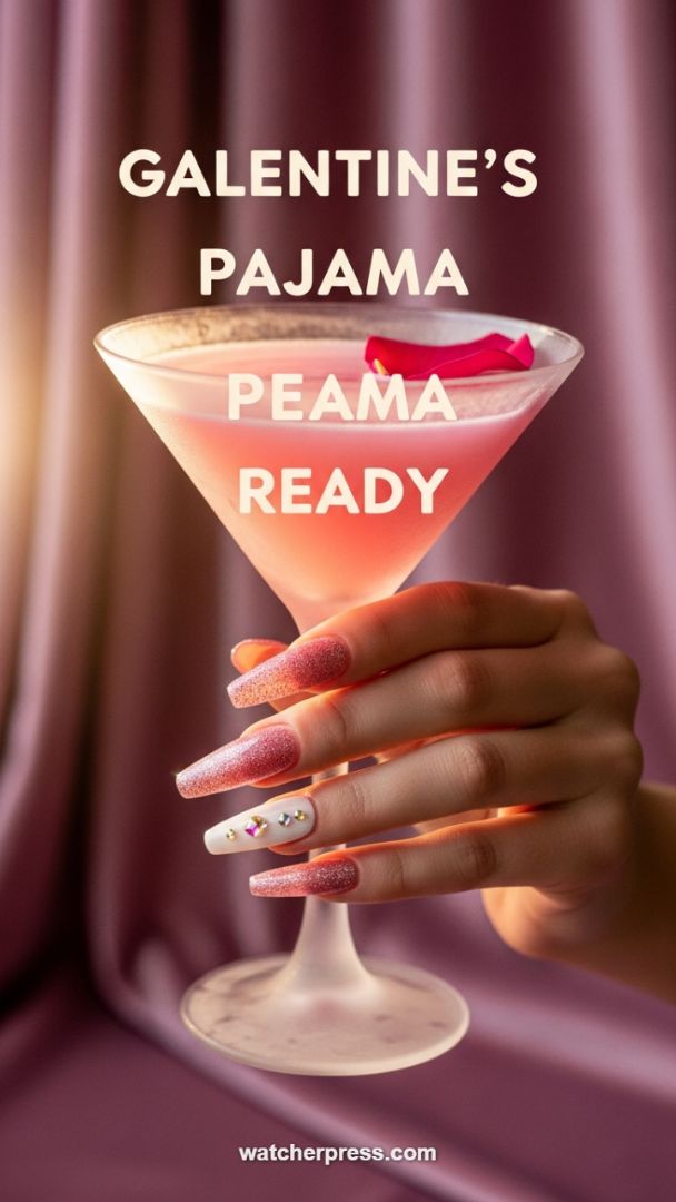 High-Shine Rose Gold Glitter Coffin Nails with Luxe Crystal Accent Design