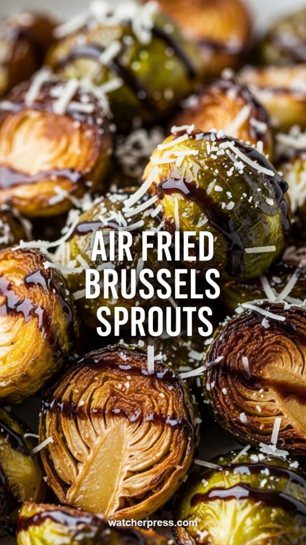 Instant Pot Air-Fried Brussels Sprouts with Balsamic Glaze and Parmesan
