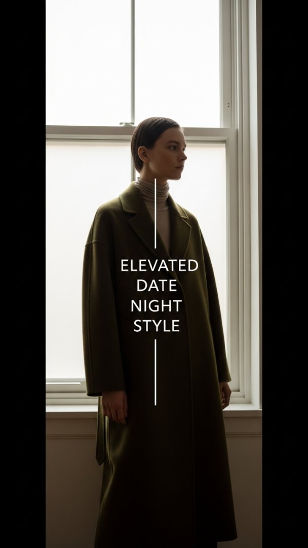 Luxurious Longline Relaxed-Fit Wool Blend Wrap Coat in Deep Olive