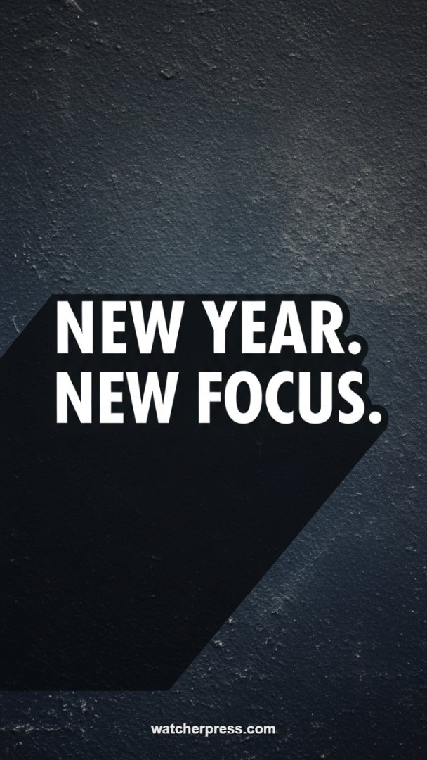 Minimalist Dark Slate "New Focus" Motivational Wallpaper