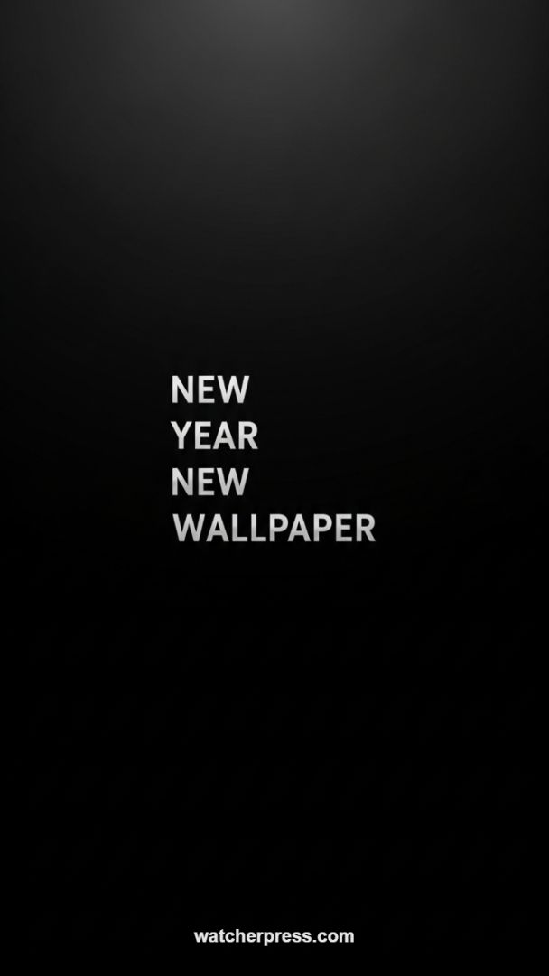 Minimalist Motivation: AMOLED-Optimized "New Year New Wallpaper" Text Aesthetic