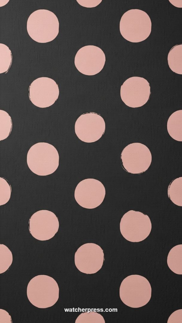 Modern Chic Contrast: Dark Polka Dot Wallpaper with Hand-Brushed Blush Pink Accents