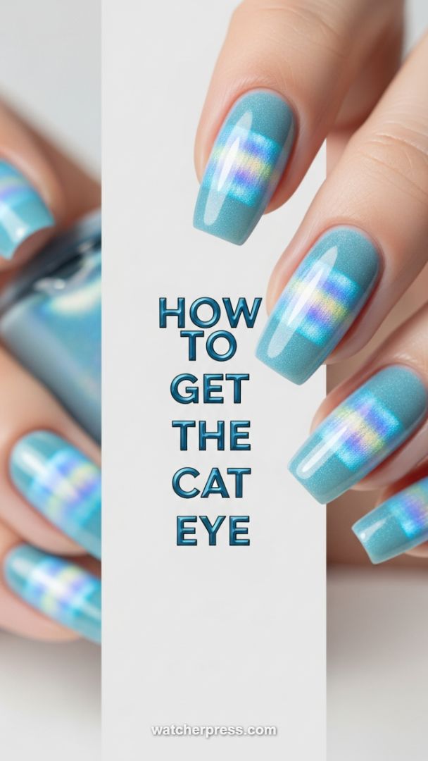 Prismatic Teal Cat Eye Nails: Mastering the Holographic Magnetic Polish Technique