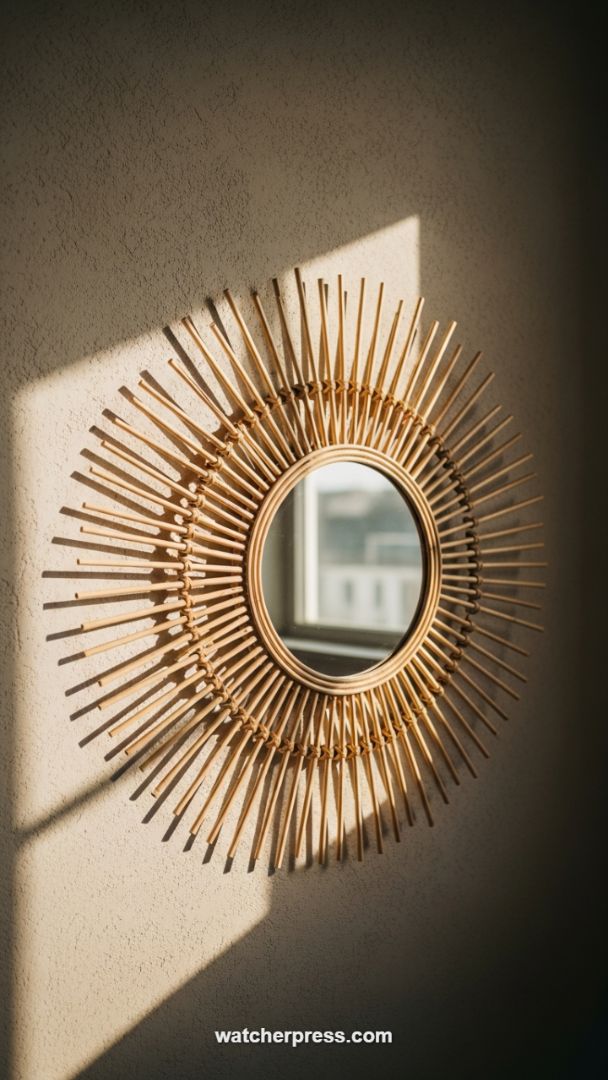 Radiant Rattan Starburst Mirror: A DIY-Inspired Focal Point for Bohemian Interiors