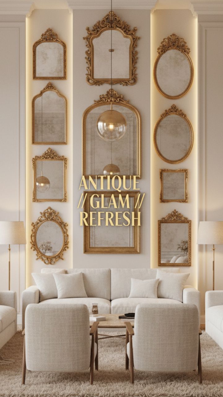 Regal Reflections: The Luxe Gold Mirror Gallery Set
