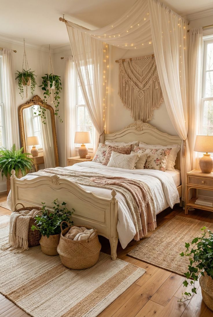 Romantic Bohemian Layers: The Ultimate Winter Bedroom Sanctuary