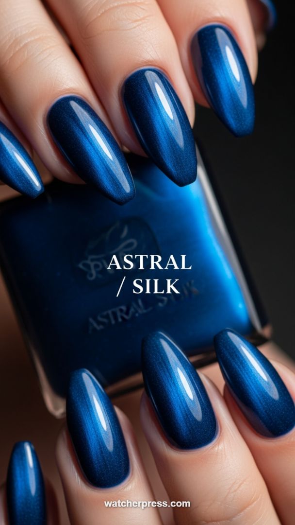 Sapphire Gaze: The Dark Luxury of Cat Eye Magnetic Nails