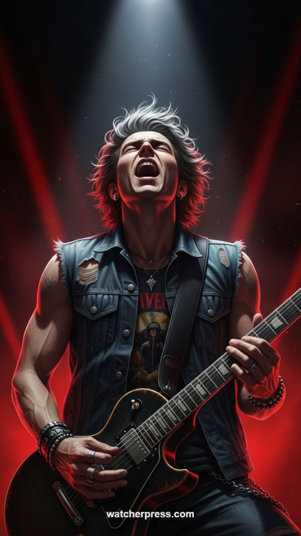 Stage Fury: The Heavy Metal Aesthetic Digital Wallpaper