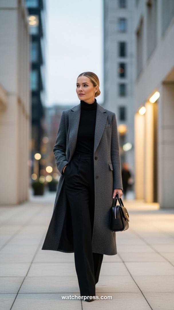 Tailored Excellence: The Essential Investment in a Grey Wool Power Coat