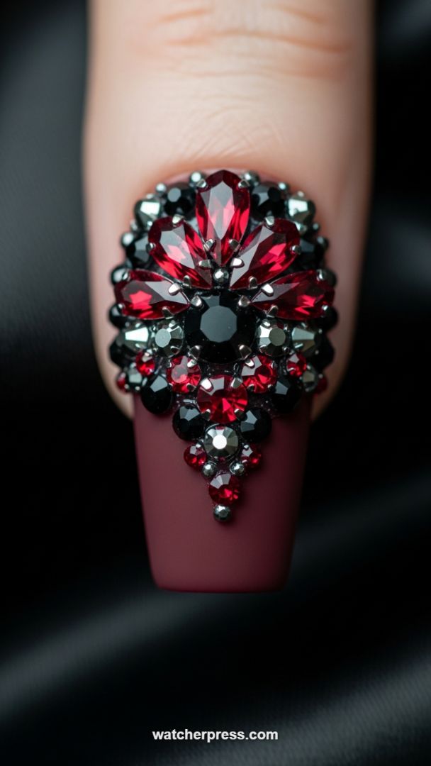 The Art of Structured Bling: Achieving a High-Impact, Jewel-Encrusted Stiletto Design.