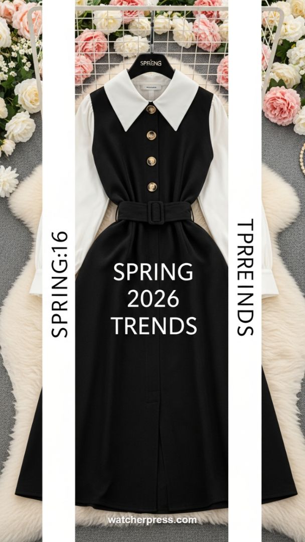 The Contrast Collar Pinafore Dress: Structured Elegance for the Modern Academic