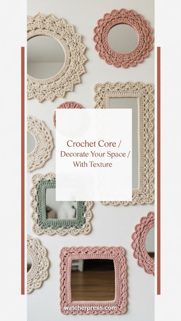 The Crochet Core: A Textured Gallery Wall Featuring Fiber-Framed Mirrors