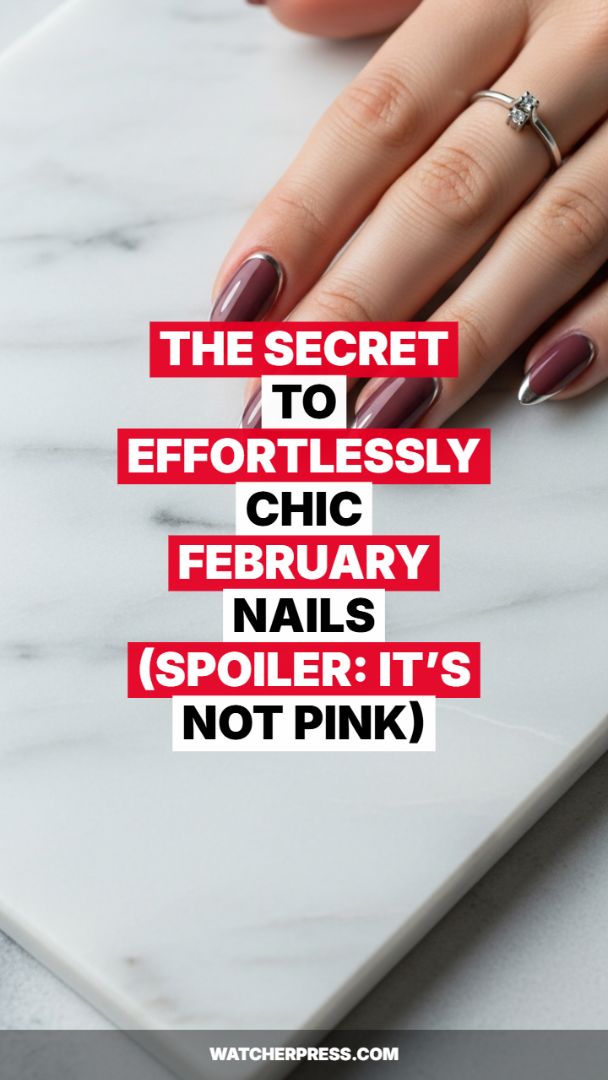 The Effortlessly Chic Burgundy Chrome Contour Nail Design