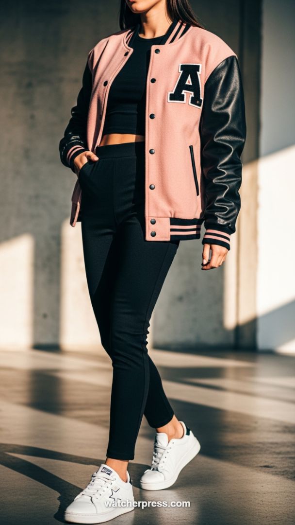 The Elevated Varsity Formula: Pink and Black for Modern Athleisure Street Style