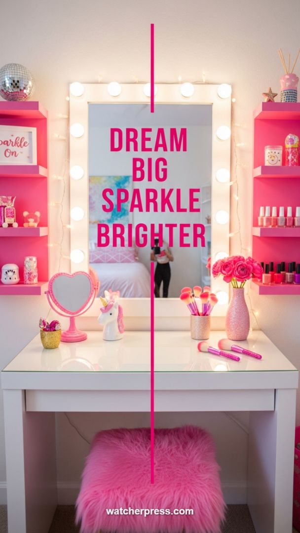 The "Glitter Bomb" Cabana Vanity: Ultimate Styling Station for Your Outdoor Oasis