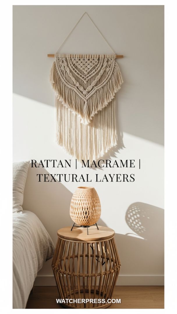 The Power of Texture: Combining Macrame and Rattan for a Naturally Cozy Retreat