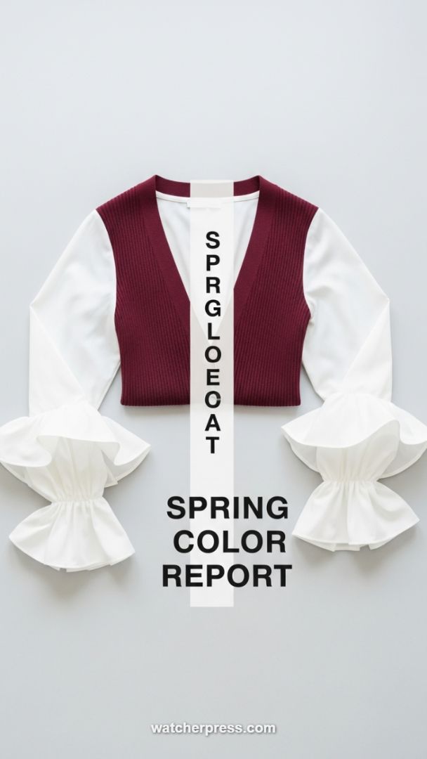 The Power Prep Layer: Burgundy Knit Vest and Voluminous Ruffle Blouse