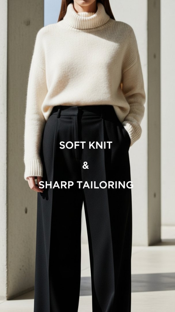 The Relaxed Luxury Roll-Neck: Oversized Ivory Knit Sweater