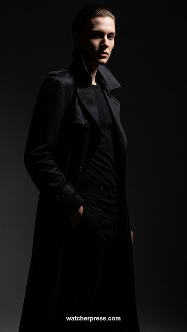 The Stealth Trench: Mastering All-Black Tailoring for High-Fashion Drama