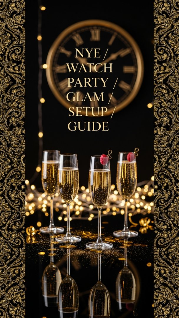 Ultimate Glamour Setup Guide: Black and Gold New Year's Eve Watch Party Inspiration