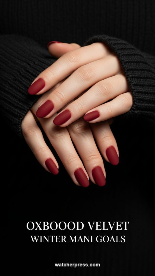 Velvet Oxblood: The Ultimate Matte Coffin Manicure for Winter Luxury